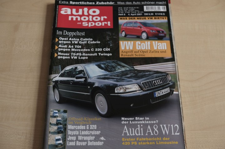 Deckblatt Auto Motor und Sport (08/2001)